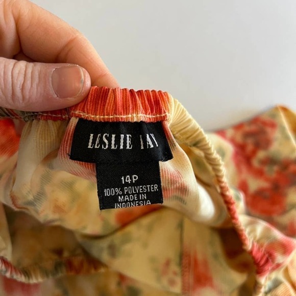 Leslie Fay three pink floral skirt set 14P - Picture 12 of 15